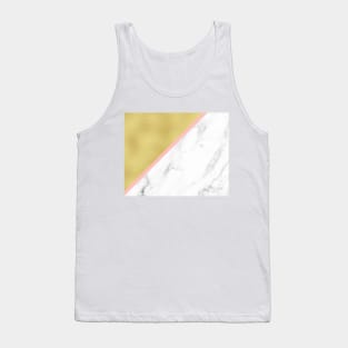 Marble and gold background pink line Tank Top